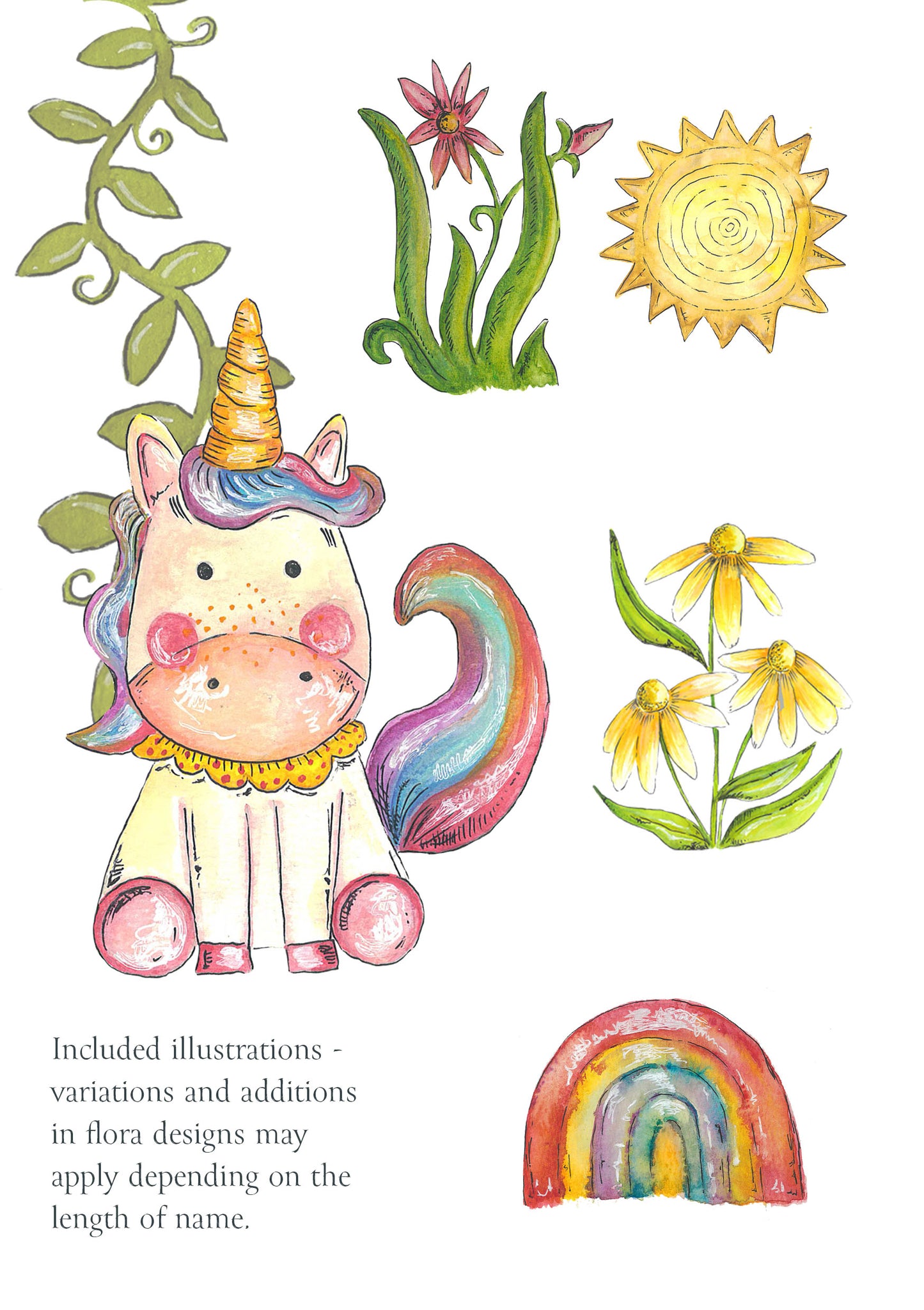 Unicorn and Rainbows Personalised Letter Print